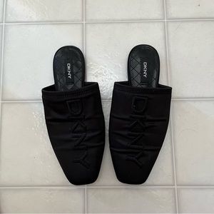 Dkny “Filli” Black Flat Mules